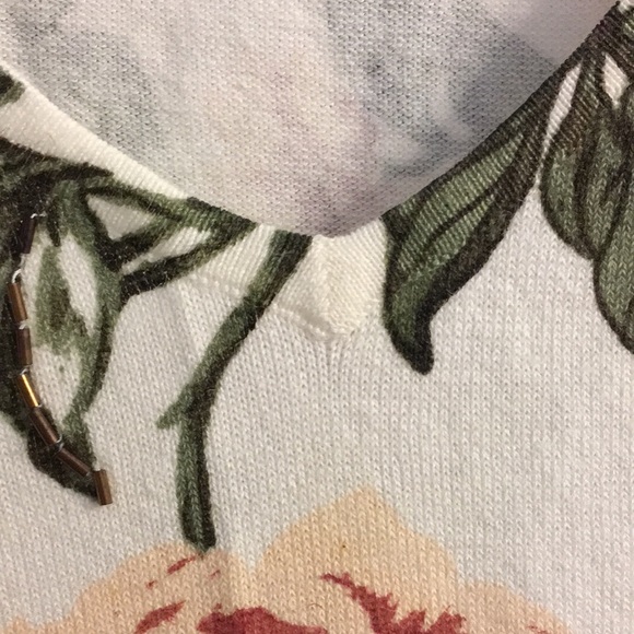 3X CJ Banks Floral Cotton Sweater with Bead Embellishment - Picture 6 of 15